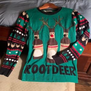 Ugly Christmas Sweater Root Deer -Large but fits like Medium